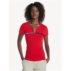 TOMMY HILFIGER ESSENTIAL SPLIT-NECK T-SHIRT