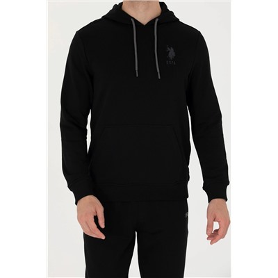Erkek Siyah Basic Sweatshirt