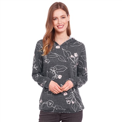 Damen Sweatshirt mit Blumen-Allover