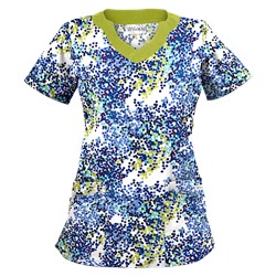 UA Pop Dots White Print Scrub Top
