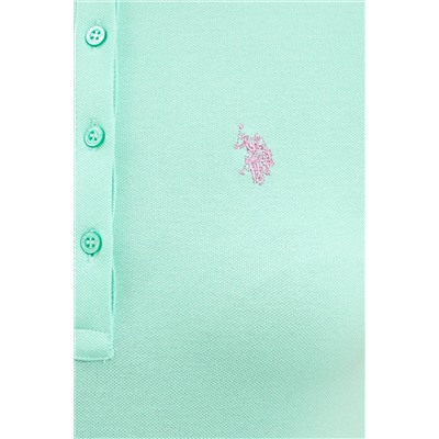 Kadın Mint Basic Polo Yaka Tişört