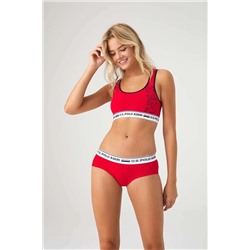 U.S. Polo Assn. Spor Büstiyer Şort Takımı, Polo Baskılı Pamuklu & Likralı 66255 U6S6P2O5L5O