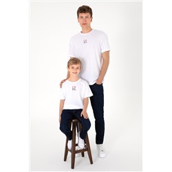 Erkek Comfort Fit Bisiklet Yaka Beyaz Tişört
