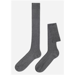 Lange gerippte Herrensocken mit Fil d‘Ecosse