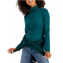 Tommy Hilfiger Women's Long Sleeve Cotton Turtleneck Top