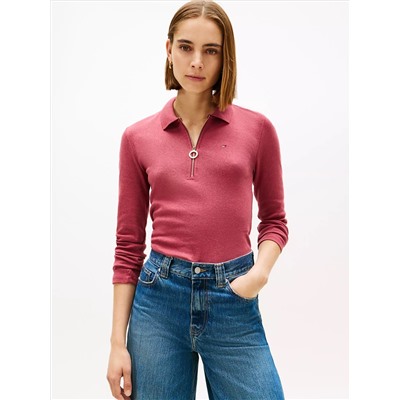 Long-Sleeve Zip Slim Fit Polo