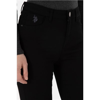 Kadın Siyah Toothpick Fit Kanvas Pantolon