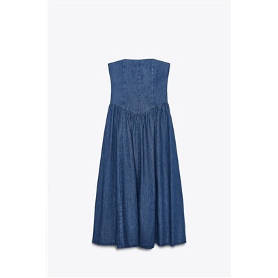 DENIM TRF MIDI DRESS