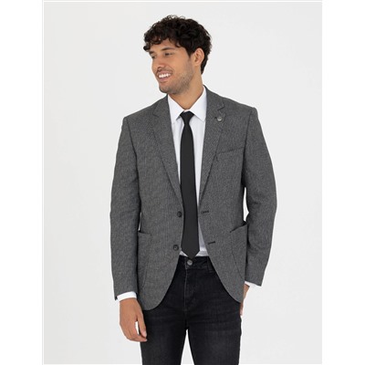 Siyah Ekstra Slim Fit Spor Ceket