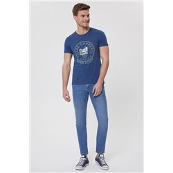 Lee Cooper Erkek Kayson O Yaka T-Shirt İndigo 212 LCM 242010