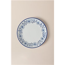 Reve Bleu Floral Pasta Tabağı - Mavi/Beyaz - 19 cm
