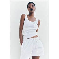 RIBBED T-SHIRT WITH POCKET