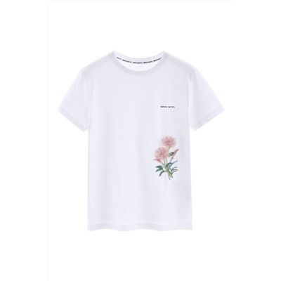 Camiseta Blanco y rosa