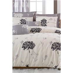 Ev & Ev Home Çift Kişilik Kolay Ütülenir Nevresim Takımı Efil Bej-Gri Ep-005410