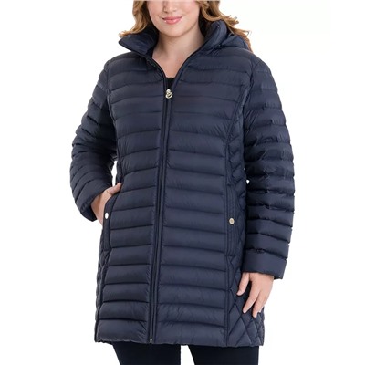MICHAEL Michael Kors Plus Size Hooded Packable Puffer Coat, Created for Macy's