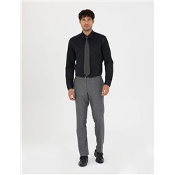 Siyah Slim Fit Uzun Kollu Basic Gömlek