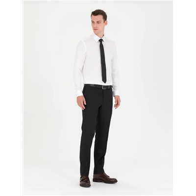 Beyaz Slim Fit Uzun Kollu Basic Gömlek