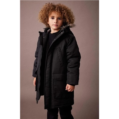 Defacto Erkek Çocuk Kapüşonlu Pelüş Astar Parka A2259A823WN
