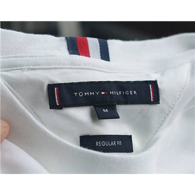 Мужская футболка с вышитыми буквами бренда на груди Tommy Hilfige*r   ОРИГИНАЛ!