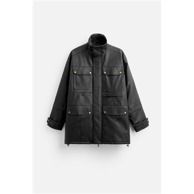PARKA EFECTO PIEL BOLSILLOS