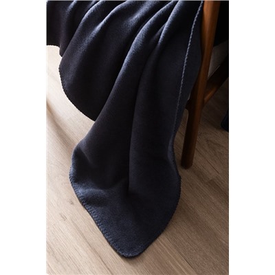 Plain Pamuklu Jakar Tv Battaniye - Lacivert - 130x170 cm