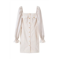 Vestido camisero vaquero Beige