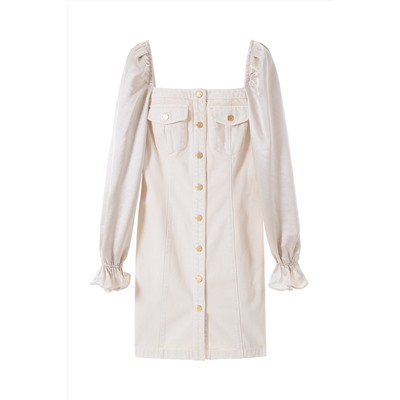 Vestido camisero vaquero Beige