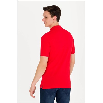 Erkek Kırmızı Basic Polo Yaka Tişört