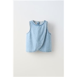 DENIM CROSSOVER TOP