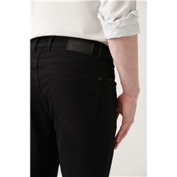 Siyah Eskitme Yıkamalı Esnek Ekstra Slim Fit Dar Kesim Jean Pantolon
