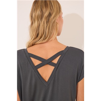 Pijama corto viscosa brillos gris