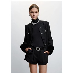 Chaqueta tweed botones joya -  Mujer | MANGO OUTLET Melilla
