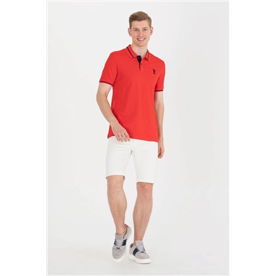 Erkek Kırmızı Basic Polo Yaka Tişört