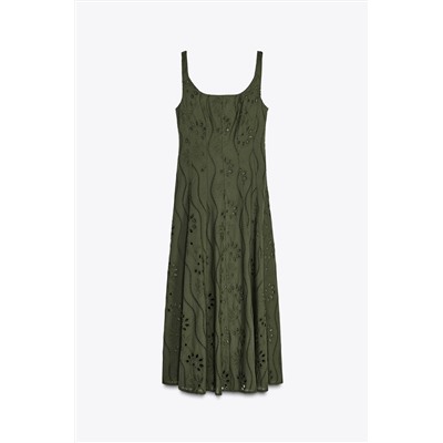MIDI DRESS WITH CUTWORK EMBROIDERY