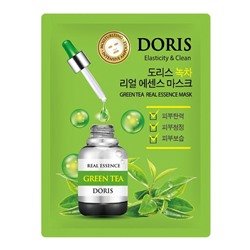 DORIS GREEN TEA REAL ESSENCE MASK Тканевая маска для лица с экстрактом зеленого чая 25мл