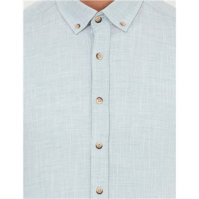 Yeşil Slim Fit Uzun Kollu Gömlek