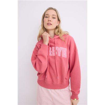 Sudadera capucha felpa algodón rosa