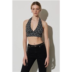 Wrangler Regular Fit Normal Kesim V Yaka Kolsuz Crop Bluz W231693
