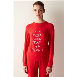 Penti Wonderful Termal Kırmızı Pijama Takımı PN5HZJUQ23SK-RD24