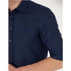 Lacivert Slim Fit Oxford Gömlek