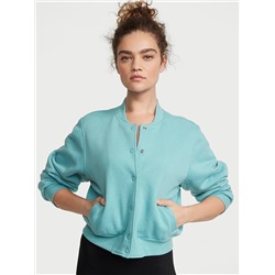 VICTORIA'S SECRET Cotton Fleece Snap Bomber Jacket