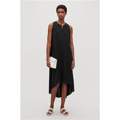 SLEEVELESS DRESS WITH PLEATS