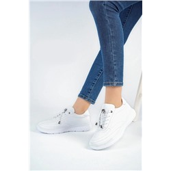 Deripabuc Hakiki Deri Beyaz Kadın Deri Sneaker Spor Ayakkabı Dp71-0110 DP71-0110