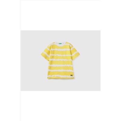 United Colors of Benetton Erkek Çocuk Batik Desenli Penye T-Shirt 223P35KEC10FU