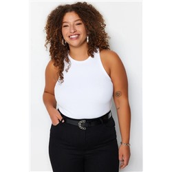 Beyaz Halter Yaka Basic Örme Atlet TBBSS23CV00001