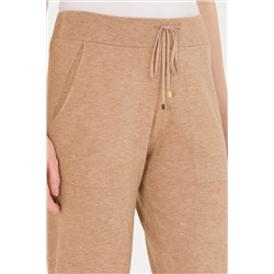 Kadın Camel Melanj Slim Fit Triko Pantolon