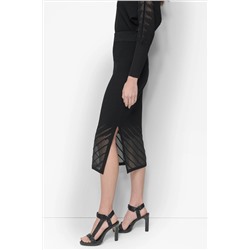 RIBBED SEAMLESS MIDI SKIRT