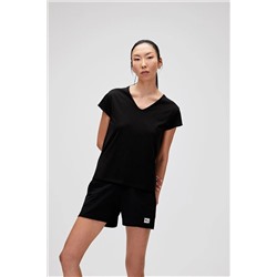 Bad Bear, Violet V-neck T-shirt Siyah Basic Kadın Tişört