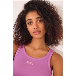 Camiseta tirantes canalé morado