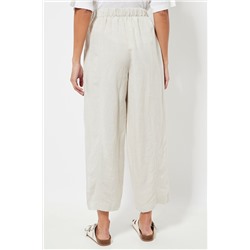 Pantalón 7/8 de lino - Beige